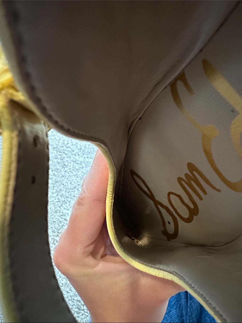 Sam Edelman Butter Yellow Patent Mary Jane Flats - Picture 5 of 6